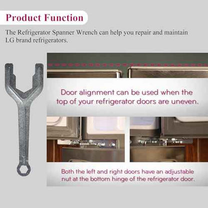 MHU38218908 Refrigerator Spanner Wrench, Fit for LG Kenmore Brand, Floor-Standing French Fridge Door Leveling Tool, Adjust Fridge Height of Door