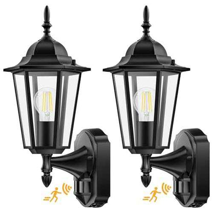 Lamomo 2 Pack Motion Sensor Outdoor Lights, Upgrade Dusk to Dawn Exterior Light Fixture Wall Mounted, 100% Anti-Rust Aluminum Waterproof Porch Lights for Patio Front Door Garage