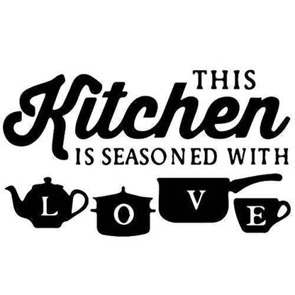 Kitchen Art Font Decorative Wall Stickers PVC Material Decals for Kitchen Wall Glass Appliances Furniture Decorations Black