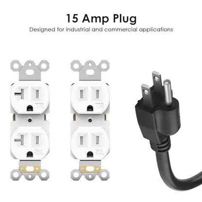 JUNNUJ Heavy Duty 20 Amp Surge Protector 4800J, Garage Metal 8 Outlets 12 Gauge, High Amp 5-15P Adapter Shop 6-20R T-Slot Industrial Outlet, 25 FT Extension Cord Commercial for Appliance