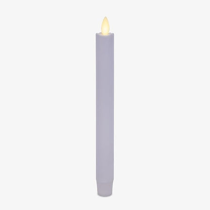 Luminara Flameless Candle Taper (1" x 9.5") Melted Top Real Wax Unscented Remote Ready Timer (Gentle Lavender)