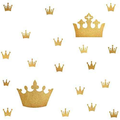 Crown Wall Decals for Girls Bedroom Kids Room Decals Nursery Wall Decal, Princess Crowns Wall Stickers, Crown in The Walls Removable Peel and Stick Metallic Vinyl Sticker