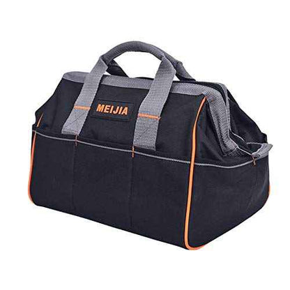 MEIJIA Tool Bags Waterproof Multi-Compartment Pocket Tradesman's Wide Mouth Storage Tool Bag,Fit for Home,Workshop,Job Site (13")