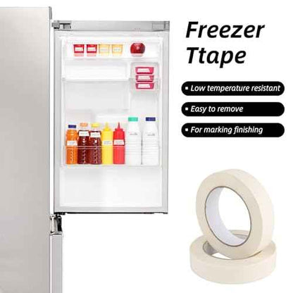 164 Yards Total Freezer Tape 3 Rolls,0.79 Inch Wide Writable Surface,Easy Tear,Low Temperature Resistant,Residue Free Removal,White Tape for Food Containers,Freezers, Refrigerators