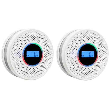 Smoke Detector Carbon Monoxide Detector Combo with Digital Display and Sound Light Alarm, 2-in-1 Smoke & CO Alarm with Battery Operated for Home, Travel or RV