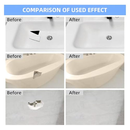 Marble Tile Repair Kit, Porcelain Tub Repair Kit Waterproof Leak-Proof for Fiberglass Shower, Granite, Ceramic Sink, Quartz, Resin, Toilet, Floor Tile (4 Color)
