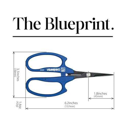 CHIKAMASA B-600SUFB, The Precise Specialty Trimming Scissors, Stainless Steel w/Fluorine Coating, for trimming plants and grapes, excellent for narrow stem-thinning inside closed and tangled spaces.