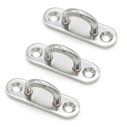 24 PCS 1.8 Inch Pad Eye, Stainless Steel Ceiling Hook Pad Eye Plate, Marine Hardware Staple Hook Loop with Screws