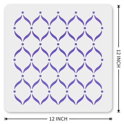 MAGJUCHE Fancy Pattern Stencil 12 Inches, Reusable Stencil for Wall Painting DIY Crafts Decor