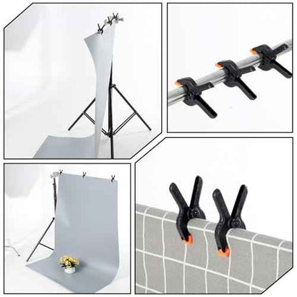 12pcs Black Plastic Spring Clamps, Anti-Slip Clips for Balloon Arch Clips for Backdrop, Heavy Duty Plastic Clamp for Backdrop Curtain and Photo Prop