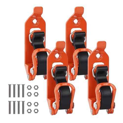 4 Pack Shovel Mount for Roof Rack, Metal Rubber Clamp Wall Mounting Brackets, Durable Axe Holder Clamp Mount Kit for Truck, Roof Rack, Boats, Axe and Family Workshop Tools