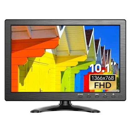 Eyoyo 10.1 inch Security Monitor 1366x768 Resolution, Small HDMI Monitor Supporting HDMI VGA AV BNC USB Input, Small Screen with Built-in Speakers for PC CCTV Camera NVR(EM101AD)