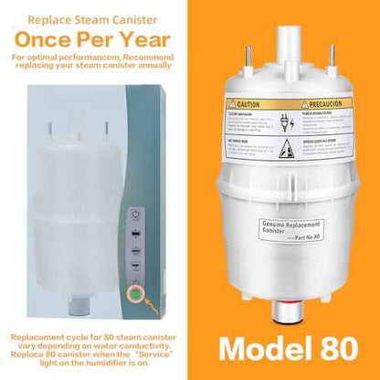 Upgrade 80 Steam Canister for Aprilaire Steam Humidifier Models 800, 801, 865, 866, 80 Replacement Canister OEM Substitute for Aprilaire Canister, 2 Pack