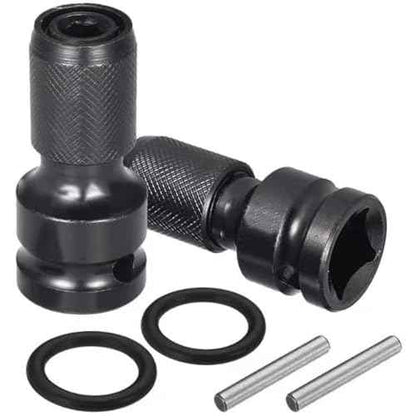 2PCS 1/2 inch Square Drive to 1/4 inch Hex Female Socket Adapter Converter Chuck Adaptor for Air and Electric Impact Wrench Impact Drill Ratchet Wrench,Quick Release
