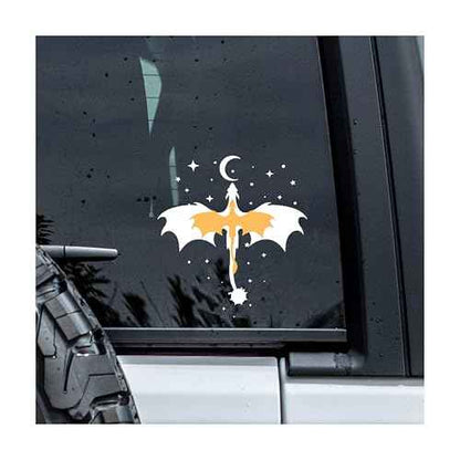 Dragon Fourth Wings Decal, Fantasy Reader Car Window Decals, 6 Inches UV DTF Tranfer Car Stickers, Bookish Weatherproof Car Truck Window Bumper Sticker, Car Stickers and Decals for Book Lovers