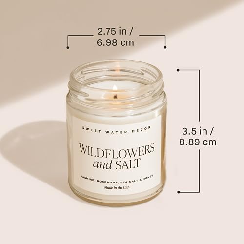 Sweet Water Decor Pink Grapefruit Scented Candles - Soy Candles with Grapefruit, Musk & Cedar for Home Decor - Candle Wax with 40 Hours Burn Time - 9oz Gold Lid Clear Jar Candles for Home Scented