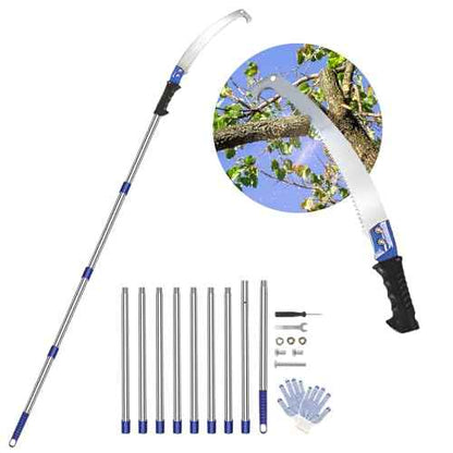 [14 feet] Pole Saws for Tree Trimming Extendable High Pruning Saws Manually Stainless Steel Gardening Saws Extension Bar Saw Pole Pruning Limb Saw for Trees, Bamboo Wood, Plastics