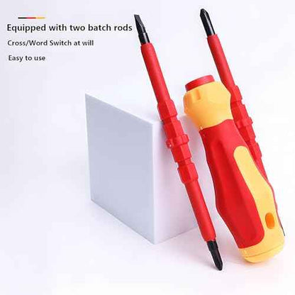 Insulated Screwdriver Set for Electricians ? Ergonomic Handle, Magnetized Tips, Durable for Electrical Work, Receptacle & Outlet Screwdriver, Multi-Tool (3 in 1)