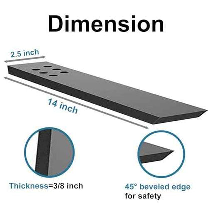 Countertop Support Bracket 4 Pack 14" Lx 2.5" W Hidden Black Knee Wall Support Countertop Bracket 3/8" Thick Heavy Duty for Quartz/Granite/Wood/Concret Countertops Screws Included