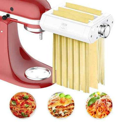 Pasta Attachment for Kitchenaid Stand Mixer, 3 in 1 set for Kitchenaid Pasta Attachment,Included Pasta Sheet Roller, Fettuccine Cutter, Spaghetti Cutter