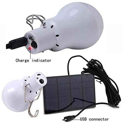 Solar Light Bulb Portable 350LM Solar Powered Camping Light Led Lantern Outdoor for Lamp Light Hiking Fishing Tent Indoor Shed Chicken Coop Hurricane Emergency with USB Chargeable