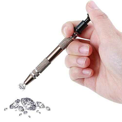 Honoson 4 Pcs Piercing Ball Grabber Tool 4-claw Jeweler's Pick up Tool Stainless Steel 4 Prongs Pickup Holder Grabber Claw for Ic Chip Electronic Component Nail Clamping Gem (Bronze and Blue)