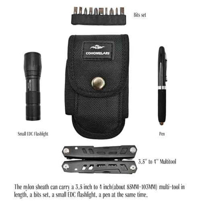 Multitool Snap Sheath Fits Up to 4'' Multitools,Tool Sheath for Leatherman,Gerber,Tool Holster for Belt Horizontally and Vertically Carry(Small Size)