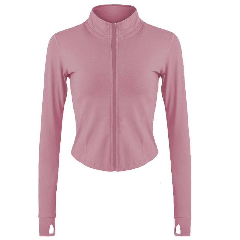 Lviefent Womens Lightweight Full Zip Running Track Jacket Workout Slim Fit Yoga Sportwear with Thumb Holes (Brick Red, X-Large)