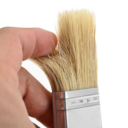 dophee 3PCS Chip Paint Brushes 1Inch 1.5Inch and 2Inch Assortment Natural Bristles Wooden Handle Flat Brushes Set for Painting Walls Fence Staining Household