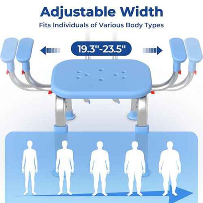 KingPavonini Shower Chair for Inside Shower with Arms and Back, Height & Width Adjustable Heavy Duty Shower Seat for Inside Tub(550 lb), Shower Chair for Elderly and Disabled