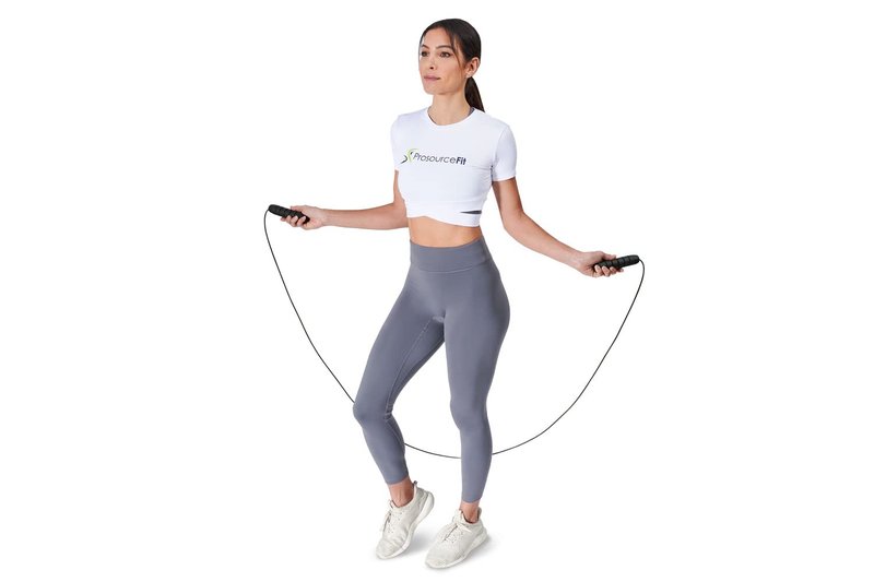 ProsourceFit Speed Jump Rope up to 8 Foot Adjustable Length for Men and Women, Foam Handles, Ultra Light Rope for Boxing, Jumping Exercises and Cardio Workout, Black