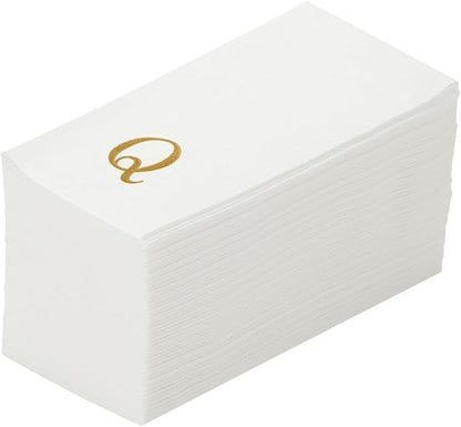 Luxenap 15.8 X 7.9 Inch Linen-Feel Guest Towels, 50 Lettered Hand Towels