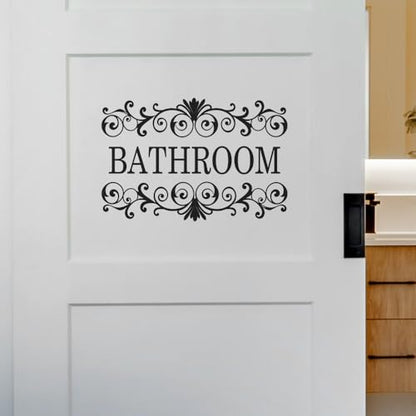 2 Packs Black Vine Bathroom Wall Decals Sticker Bathroom Wall Stickers for Bathrooms Decor Vinyl Wall Decor 10.6x7 Inch