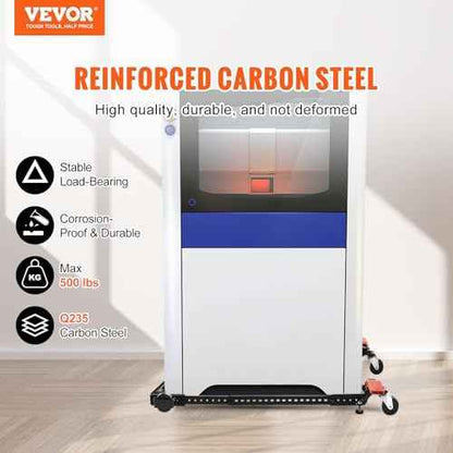 VEVOR Mobile Base, 500 lbs Weight Capacity, Adjustable from 12" x 12" to 36" x 36", Heavy Duty Universal Mobile Base Stand with Swivel Wheels, for Woodworking Equipment, Bandsaw, Power Tools, Machines