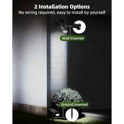 EZVALO Solar Spot Lights Outdoor Waterproof IP67, 3 Lighting Modes Landscape Spotlights, Efficient King-Size LEDs, Solar Powered for Garden Yard Pathway (4Pack-Cool White)