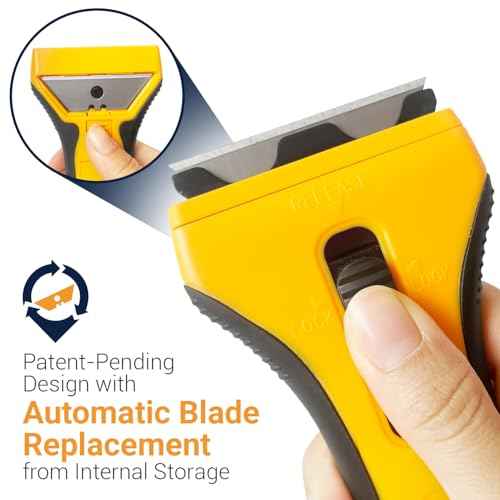 Razor Blade Scraper Tool With 15 Extra Blades - Razor Scraper Tool for Glass, Stove Top Scraper, Scraper Tool for Kitchen, Paint, Glass, Window, Cleaning