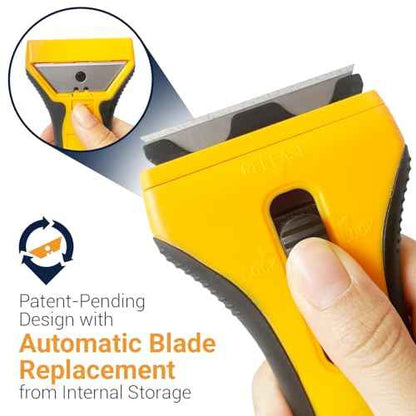Razor Blade Scraper Tool With 15 Extra Blades - Razor Scraper Tool for Glass, Stove Top Scraper, Scraper Tool for Kitchen, Paint, Glass, Window, Cleaning