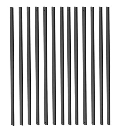 25 Pack Deck Balusters 32'' Rectangle Staircase Baluster, Black Metal Deck Spindle and Stairs Railing,Hollow Rectangle Deck Balusters for Deck Railing Porch