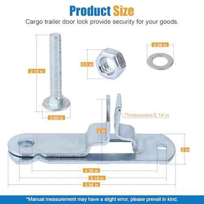 Cargo Trailer Door Latch Trailer Latches Ramp Locking Hasp Enclosed Trailer Door Latch Cam Lock Latch Keeper (? Trailer Door Hasp 2 Pack Comes with Screws 4 - Nuts 4 £©