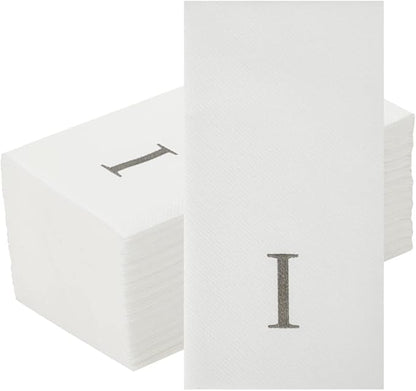 Luxenap 15.8 X 7.9 Inch Linen-Feel Guest Towels, 50 Lettered Hand Towels