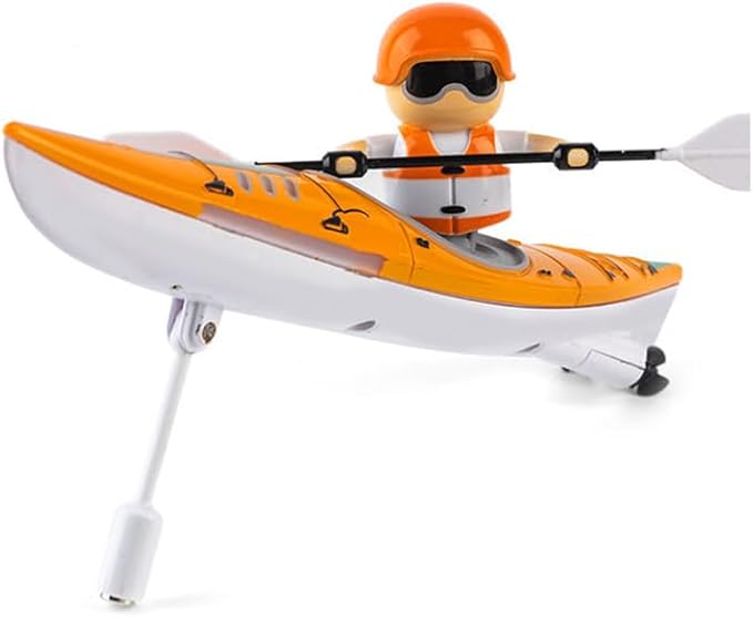 RC Kayak Boat 2.4G Realistic RC Racing Paddling Boat with LED Lights Unique Anti-Capsize Design &amp Long Battery Life for Pools Lake Bathtub Outdoor Water Gift for Adults (RTR Version)
