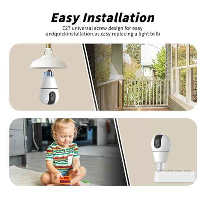 Light Bulb Camera 5G&2.4Ghz WiFi 2K Security Cameras Wireless Outdoor Indoor,AI Detection and Alarm,Two-Way Talk,Cameras for Home Security,Color Night Vision,911 Emergency Dispatch,US Based Cloud,2PCS