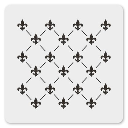 MAGJUCHE Fleur De Lis Allover Pattern Stencil 6 Inches, Reusable French Stencil for Wall Painting DIY Crafts Decor
