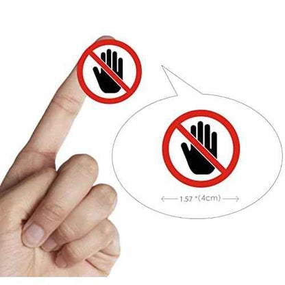 dealzEpic - Do Not Touch Sign Sticker - Self Adhesive Peel and Stick Round Vinyl Decal - 4 cm (1.57 inches) in Diameter