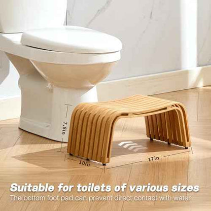 Bamboo Toilet Stool for Adults,7 inch Toilet Stool Squat Adult Kids,Non-Slip Poop Stool for Kids,Make Defecation More Smooth and Easy,Kitchen, Living Room, Bathroom