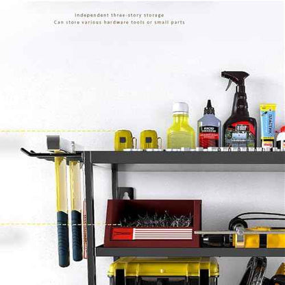 Power Tool Organizer, 2-Layer Metal Wall Mount Storage Rack, Tool Holder for Garage Workshop