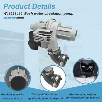 W11612327 W10805387 Dishwasher Circulation Pump for whirlpool/maytag W11024423 W11521436 Circulation Pump Motor. Dishwasher Wash Water Circulation Pump fits Models WDT730PAHZ0, WDT730PAHW, WDT730HAMZ0