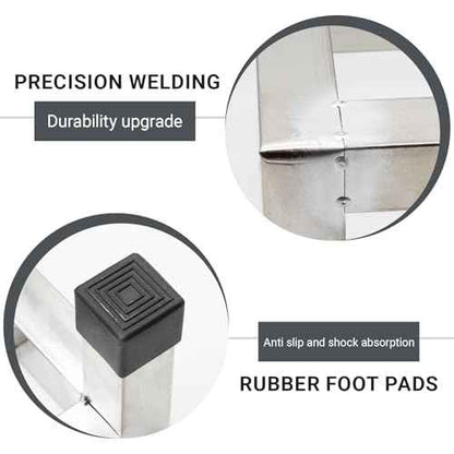 2 Pack Dunnage Rack,15.7"X11.8"X3.5" Stainless Steel Dunnage Racks,Kitchen Basement Garage Storage Racks,1000 lbs Capacity