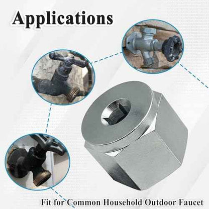05265 Thread Clean Adapter for Household Outdoor Faucets, Clean Wrench Tool, Silver