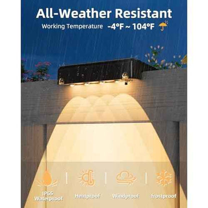VOLISUN Solar Deck Lights 12 Pack, Warm White Glow LED Large Size Lamp, IP65 Waterproof Step Lights Outdoor for Deck, Step, Fence, Railing, Wall and Stairs (Black)